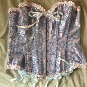 Pink and blue sexy corset